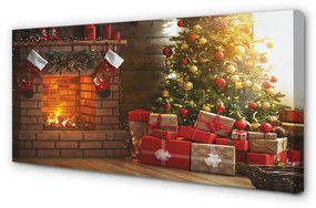 Canvas képek Kandalló Karácsonyi ajándékok 100x50 cm