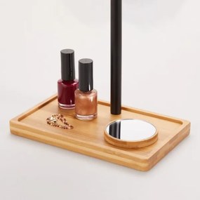 Lanaform - Fényerőszabályozós, LED-es kozmetikai tükör, 5V USB, bambusz