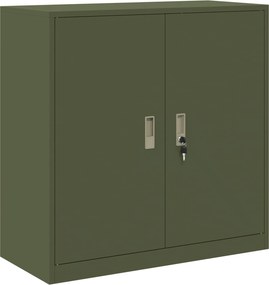vidaXL Tárolószekrény Olajzöld 90 x 40 x 90 cm Acél
