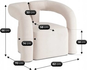 Fotel krém színben. BRAZIL