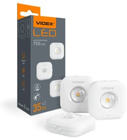 Videx 2 db LED-es lámpa, mágneses hátlappal és mozgásérzékelővel 3000-6500K