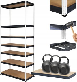 Tárolószekrény fém állvány Helios 270x120x30cm 7Px350kg Tömör