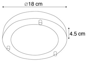 Modern mennyezeti lámpa acél 18 cm IP44 - Yuma