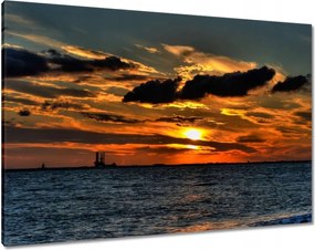 Vászonkép 100x70 Naplemente a tengerparton