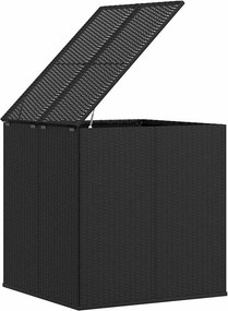 Fekete Polyrattan Kerti Párnatartó Doboz 100 X 97,5 X 104 Cm