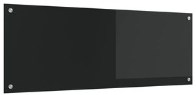 Konyhai Fali Csempe Fekete 110x40x0,6 cm Edzett Üveg