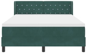 Bokszrugós Ágy Matracra Sötét Zöld 140x200 cm Bársonyos