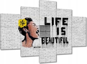 Festmények 150x105 Banksy Life is beautiful