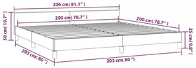 fekete ágykeret fejtámlával matrac nélkül 200x200 cm