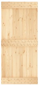 tömör fenyőfa tolóajtó fémszerelékszettel 95 x 210 cm