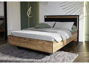 Franciaágy tárolóval OREN 140x200 cm barna/fekete