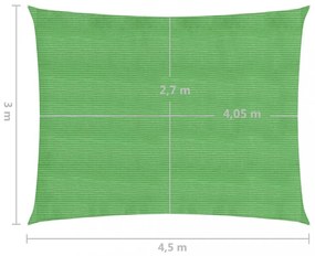 világoszöld HDPE napvitorla 160 g/m² 3 x 4,5 m