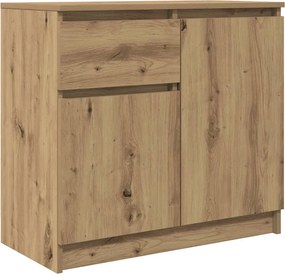 vidaXL kézműves tölgy szerelt fa tálalószekrény fiókos 71x35x65 cm