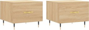 vidaXL 2 db sonoma tölgy szerelt fa dohányzóasztal 50 x 50 x 40 cm