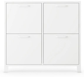 SHIRLEY fém cipősszekrény, 960 x 900 x 170 mm, fehér