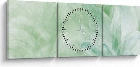 Kép - Zöld virág (órával) (90x30 cm)