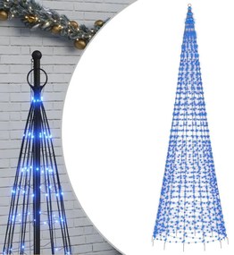 kék LED karácsonyfa zászlórúdra 1534 LED 500 cm