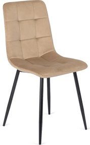 szett étkezőasztal HARRY 102-142 cm craft tölgy/fekete és 6 szék PERU bézs