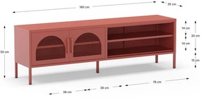 Téglavörös TV-állvány 160x50 cm Diora – Marckeric