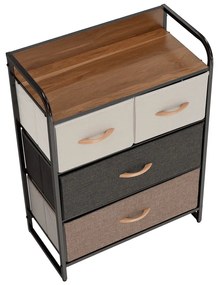 HAZEL TYP 2 szekrény szövet fiókokkal, barna, M