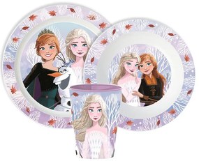 Disney Jégvarázs Autumn Leaves étkészlet, micro műanyag szett, pohárral 260 ml
