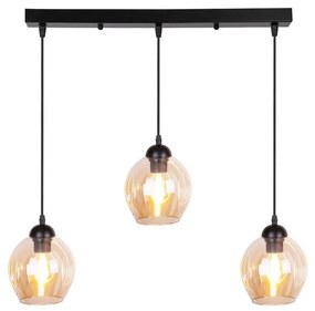 Fekete függőlámpa üveg búrával 14x70 cm Aspa – Candellux Lighting