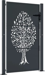 vidaXL antracitszürke famintás acél kertkapu 100x150 cm
