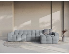 Szürke sarokkanapé (jobb oldali-heverő résszel) Kendal – Micadoni