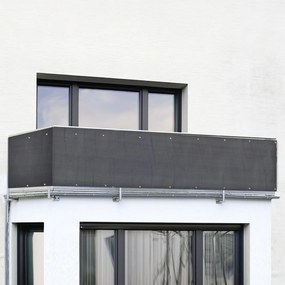 Fekete műanyag belátásgátló erkélyre 500x85 cm – Maximex