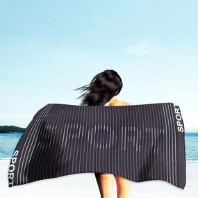 Sport Fekete strandtörölköző