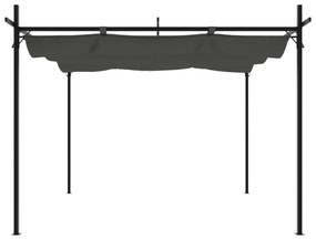 antracitszürke pergola behúzható tetővel 295 x 292 x 230 cm