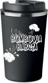 Prémium termo bögre fekete ajándék Bomba Nagymama nap KT_284