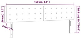 fekete bársony LED-es fejtámla 160x5x78/88 cm