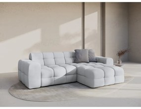 Világosszürke sarokkanapé (jobb oldali-heverő résszel) Kendal – Micadoni