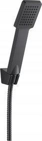 Zuhanyszett fali zuhanyfej, tömlő, fogantyú, fekete