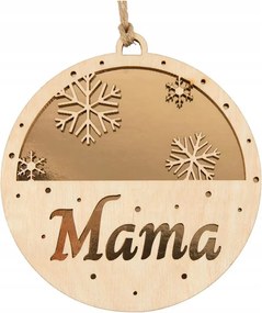 Fa Karácsonyfadísz Anya Felirattal Ajándék Karácsonyra Arany