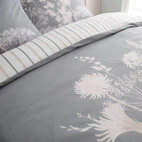 Szürke kétszemélyes ágyneműhuzat 200x200 cm Meadowsweet Floral – Catherine Lansfield