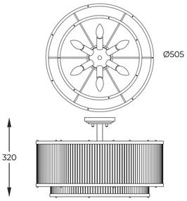 Zuma Line C0528-06H-V6AC - Felületre szerelhető csillár SERGIO 6xE14/60W/230V arany