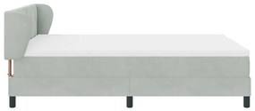 Box spring ágy matraccal, világosszürke, 140x190 cm, bársony