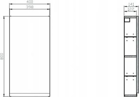 Cersanit - Moduo akasztós szekrény 40cm, fehér, K116-018