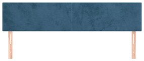 2 db sötétkék bársony fejtámla 90x5x78/88 cm