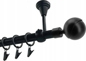 Függönykarnis szimpla Fém Mennyezeti 19mm Fekete Matt 360cm Gömb Gala