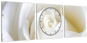 Egy fehér rózsa képe (órával) (90x30 cm)