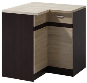 Konyhai Alsószekrény, Sarokelem (Bal) Sötét/Világos Sonoma Színben. LIVIA LV-12/D 90 N