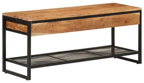 tömör akácfa és vas cipőpad 110 x 35 x 45 cm