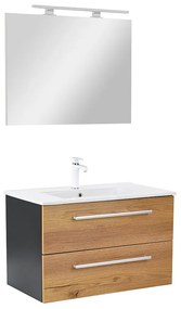 Vario Clam 80 komplett fürdőszoba bútor antracit-tölgy