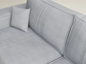 Szürke kordbársony kinyitható-tárolóhelyes sarokkanapé (jobb oldali-L alakú) Tonga – Maison de Rêve