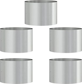 vidaXL Ültető gyűrű 5 pcs Ezüst 30 x 30 x 20 cm Horganyzott acél