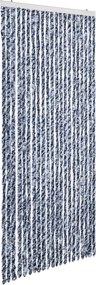 vidaXL kék, fehér és ezüstszínű zsenília rovarfüggöny 90 x 220 cm