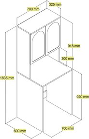 Lyon fürdőszobaszekrény, fehér, 70 cm – TR845HCT4403
